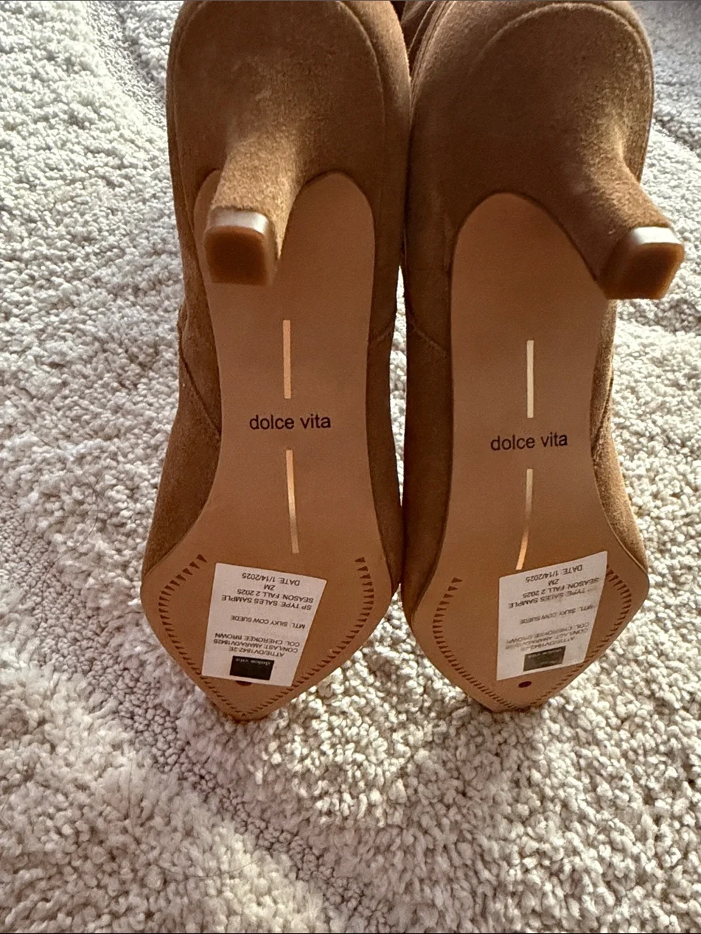 Dolce Vita Chestnut Suede Over-the-Knee Boots with Kitten Heel